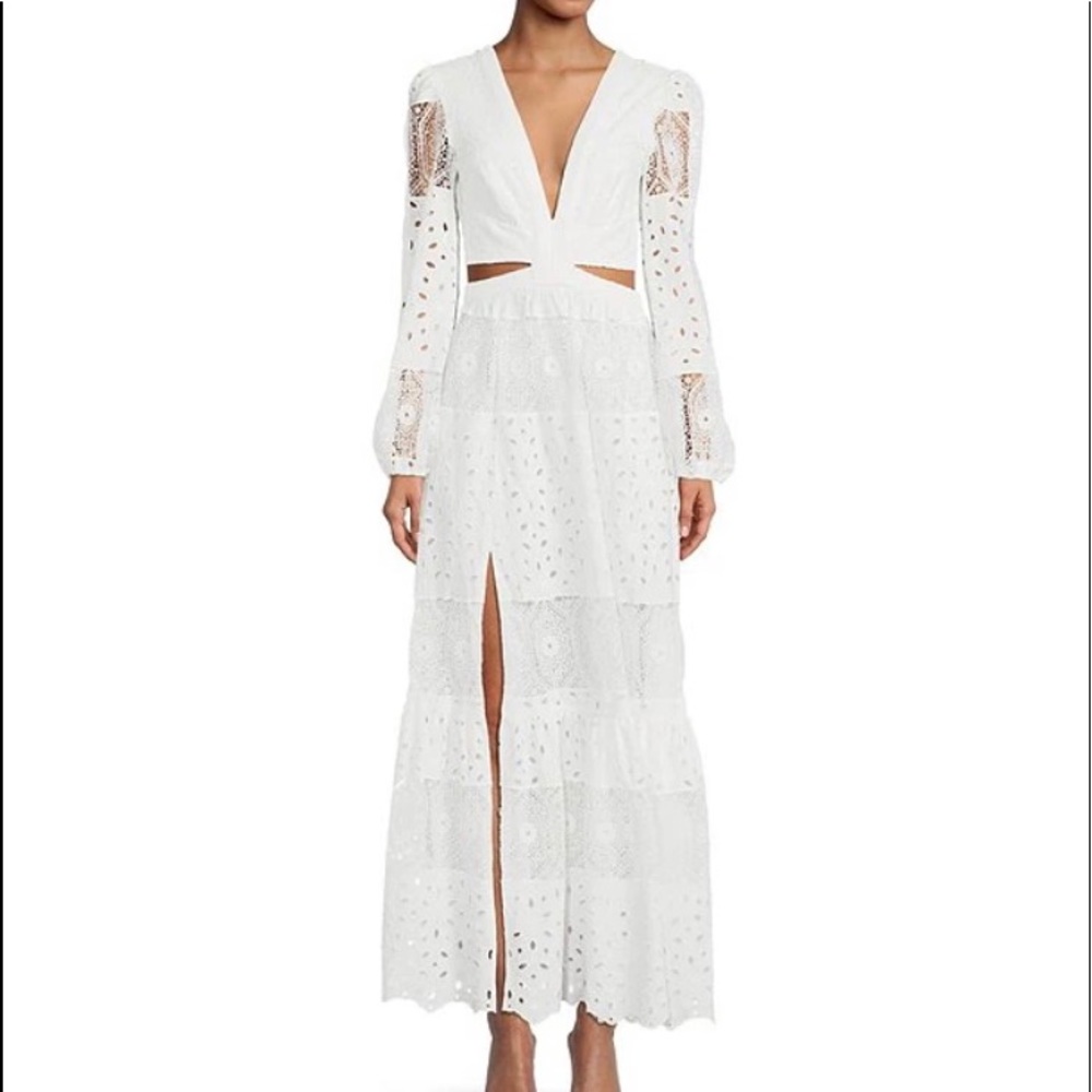 Gianni Bini White Eyelet Cutout Dress